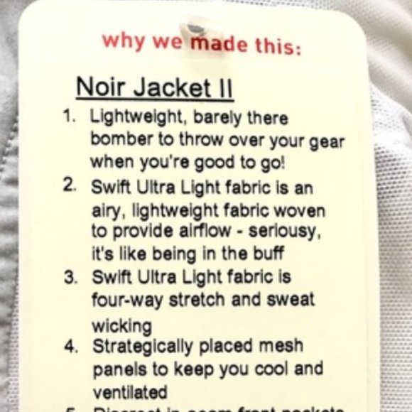 Lululemon Noir Jacket, W6 - Picture 13 of 14